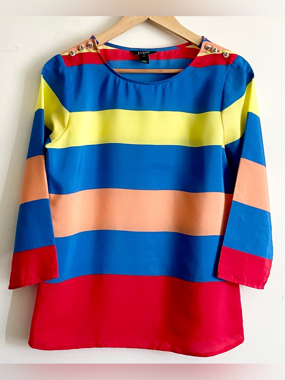 🌈 J. Crew Multicolor Wide Stripe Blouse 🌈